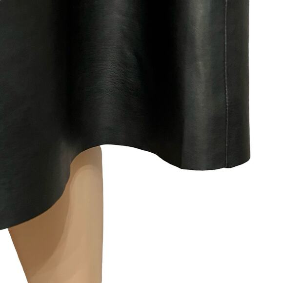 Current Air Faux Leather Midi Skirt Medium Fit And Flare Smocked Waist Pull On - Picture 5 of 10